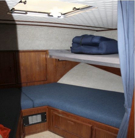 Forward stateroom bunks aboard the Cuxhaven