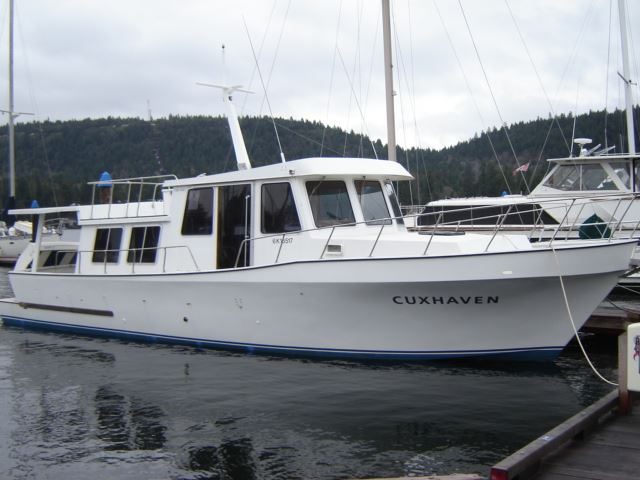 The Cuxhaven trawler yacht at the dock