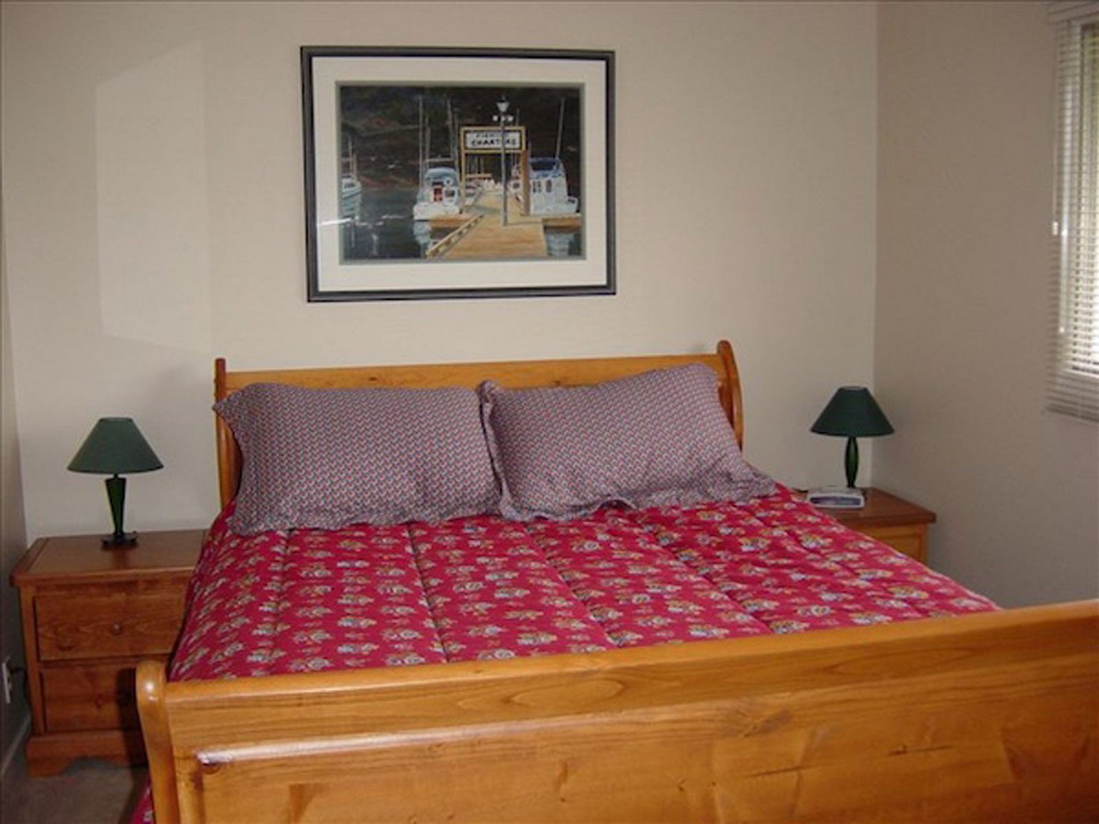 Queen bedroom in the QCI vacation home in Masset