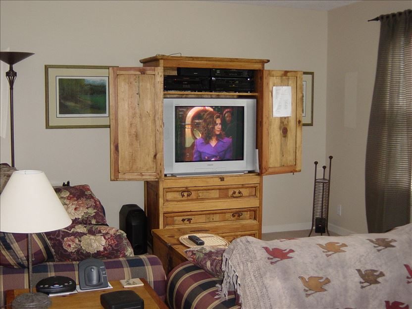 TV room with home theatre cabinet
